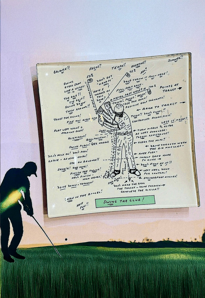 Golf Sketch Swing The Club Decoupage Glass Tray - Ben's Garden