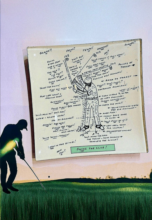 Golf Sketch Swing The Club Decoupage Glass Tray - Ben's Garden