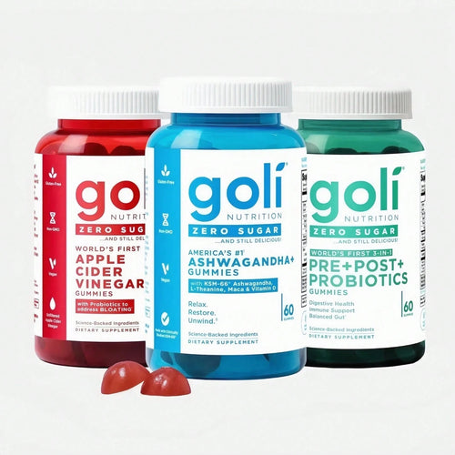 Goli Nutrition 3 Bottles Goli Zero Sugar Best Seller Trio Set Gummies, 60 Counts Per Bottle