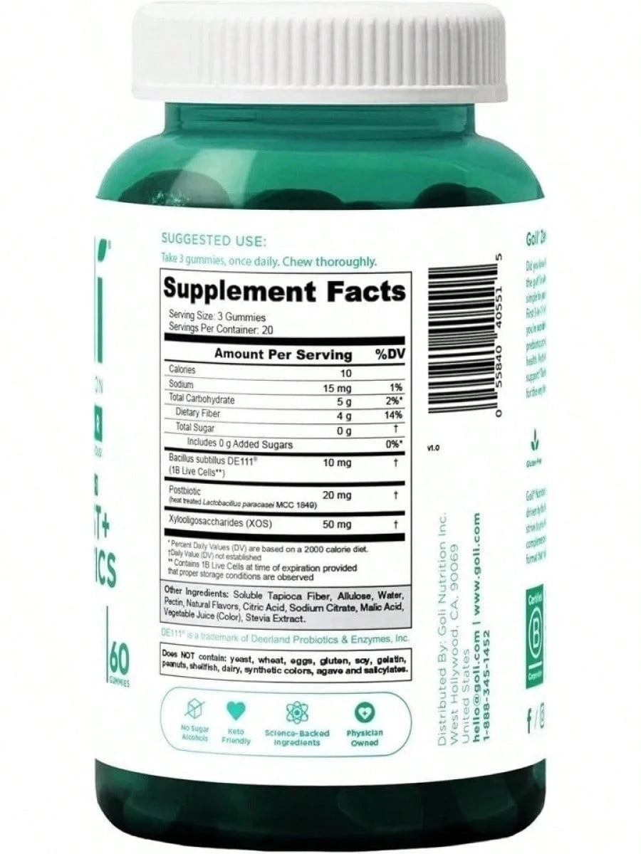 Goli Nutrition 3 Bottles Goli Zero Sugar Best Seller Trio Set Gummies, 60 Counts Per Bottle
