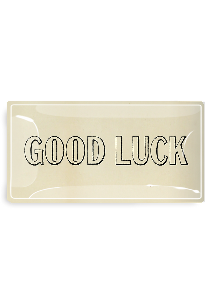 Good Luck Outline Decoupage Glass Tray - Ben's Garden