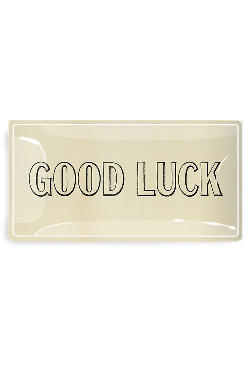 Good Luck Outline Decoupage Glass Tray - Ben's Garden