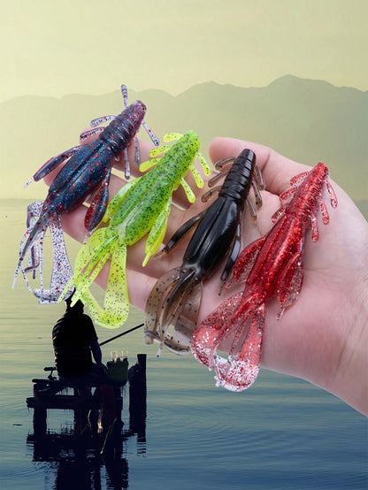 GOTURE 1set Fishing Soft Plastic Lures Kit Jig Head Hooks Crappie Lures Trout Bass Fishing Worm Lures Crappie Jigs Fishing Lures Set With Tackl Box For Freshwater Saltwater Fishing