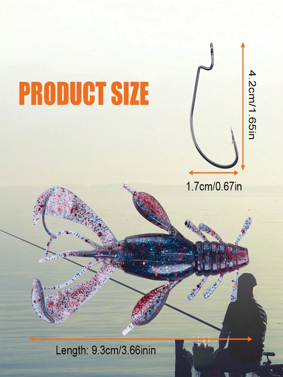 GOTURE 1set Fishing Soft Plastic Lures Kit Jig Head Hooks Crappie Lures Trout Bass Fishing Worm Lures Crappie Jigs Fishing Lures Set With Tackl Box For Freshwater Saltwater Fishing