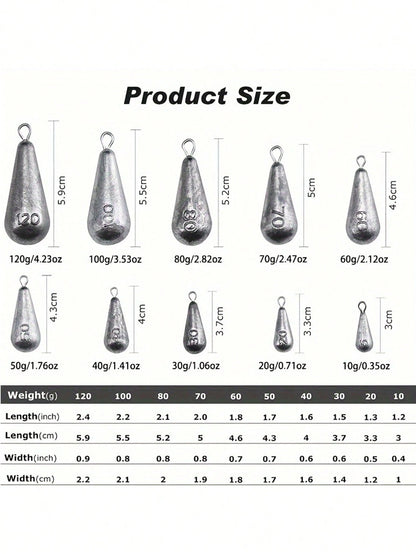 Goture 5/10/15/20/30pcs Fishing Weights Sinkers Willow Leaf/Drop Shot/Bullet Weights With Swivel Ideal Fishing Sinkers And Weights,Lead Weights For Accurate Casting And Versatile Angling
