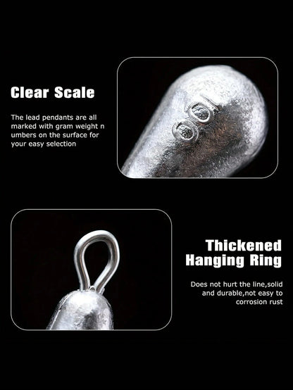 Goture 5/10/15/20/30pcs Fishing Weights Sinkers Willow Leaf/Drop Shot/Bullet Weights With Swivel Ideal Fishing Sinkers And Weights,Lead Weights For Accurate Casting And Versatile Angling