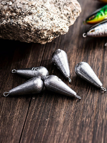 Goture 5/10/15/20/30pcs Fishing Weights Sinkers Willow Leaf/Drop Shot/Bullet Weights With Swivel Ideal Fishing Sinkers And Weights,Lead Weights For Accurate Casting And Versatile Angling