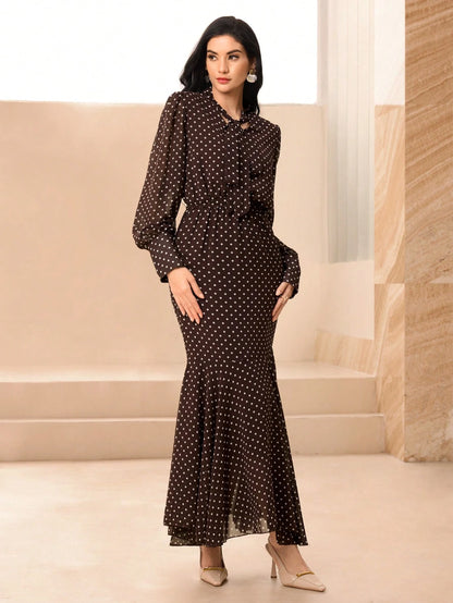 Graceveil French Design High Cinched Waist Women Dress