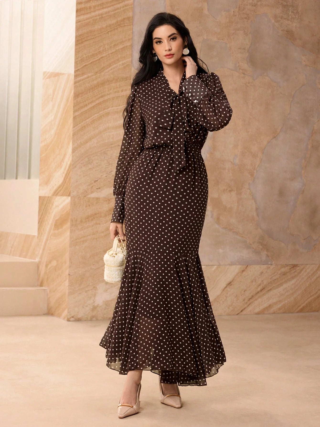 Graceveil French Design High Cinched Waist Women Dress