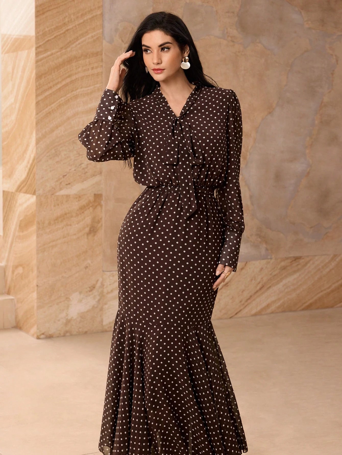 Graceveil French Design High Cinched Waist Women Dress