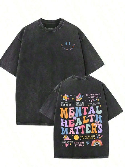 Graphic Cotton-Hirt Washed-Hirt Retro Graph Print-Hirt- Comfortable Casual Tyle Y2K,Oversize Plus Ize 's,Ummer Tee Vintage Tyle
