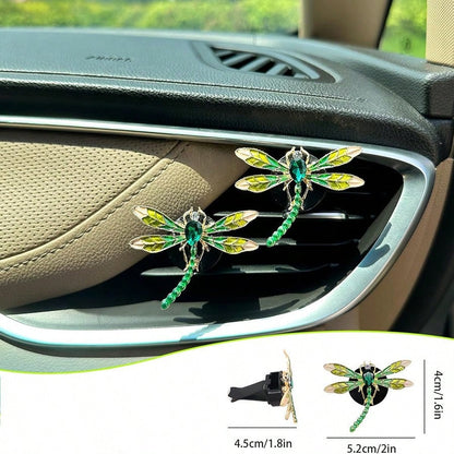 Green Dragonfly Car Vent Decor, Insect Auto Perfume Clip Aromatherapy