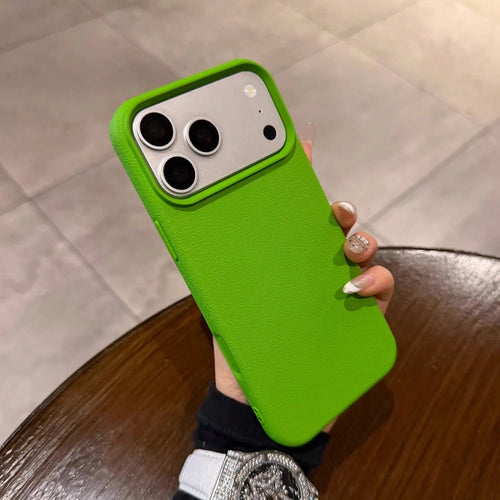 Green Minimalist High-Grade Leather Texture Phone Case Compatible With IPhone 17 Pro Max/17 Pro/17 Air/17/16 Pro Max/16 Pro/16/16 Plus/16e/15/15 Pro Max/15 Pro/15 Plus/11/12/13/14 Pro Max/XS/XR/11 Pro