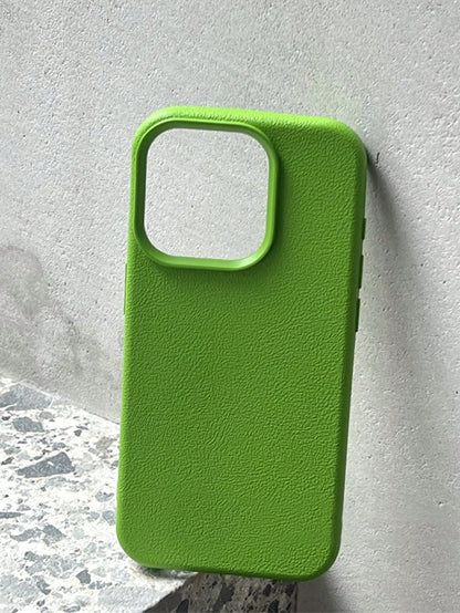 Green Minimalist High-Grade Leather Texture Phone Case Compatible With IPhone 17 Pro Max/17 Pro/17 Air/17/16 Pro Max/16 Pro/16/16 Plus/16e/15/15 Pro Max/15 Pro/15 Plus/11/12/13/14 Pro Max/XS/XR/11 Pro