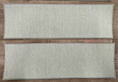 Rug Depot Home Premium Carpet Stair Treads Green Stair Treads 27in x 9in Set of 13 Pcs Wool