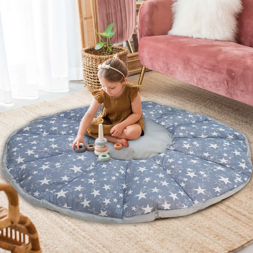 Grey Star Baby Play Mat Cum Storage Bag