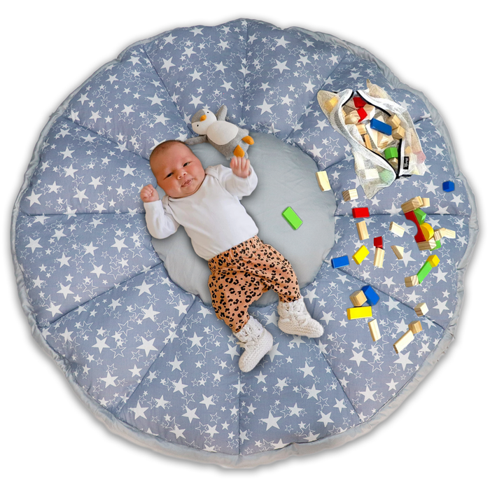 Grey Star Baby Play Mat Cum Storage Bag