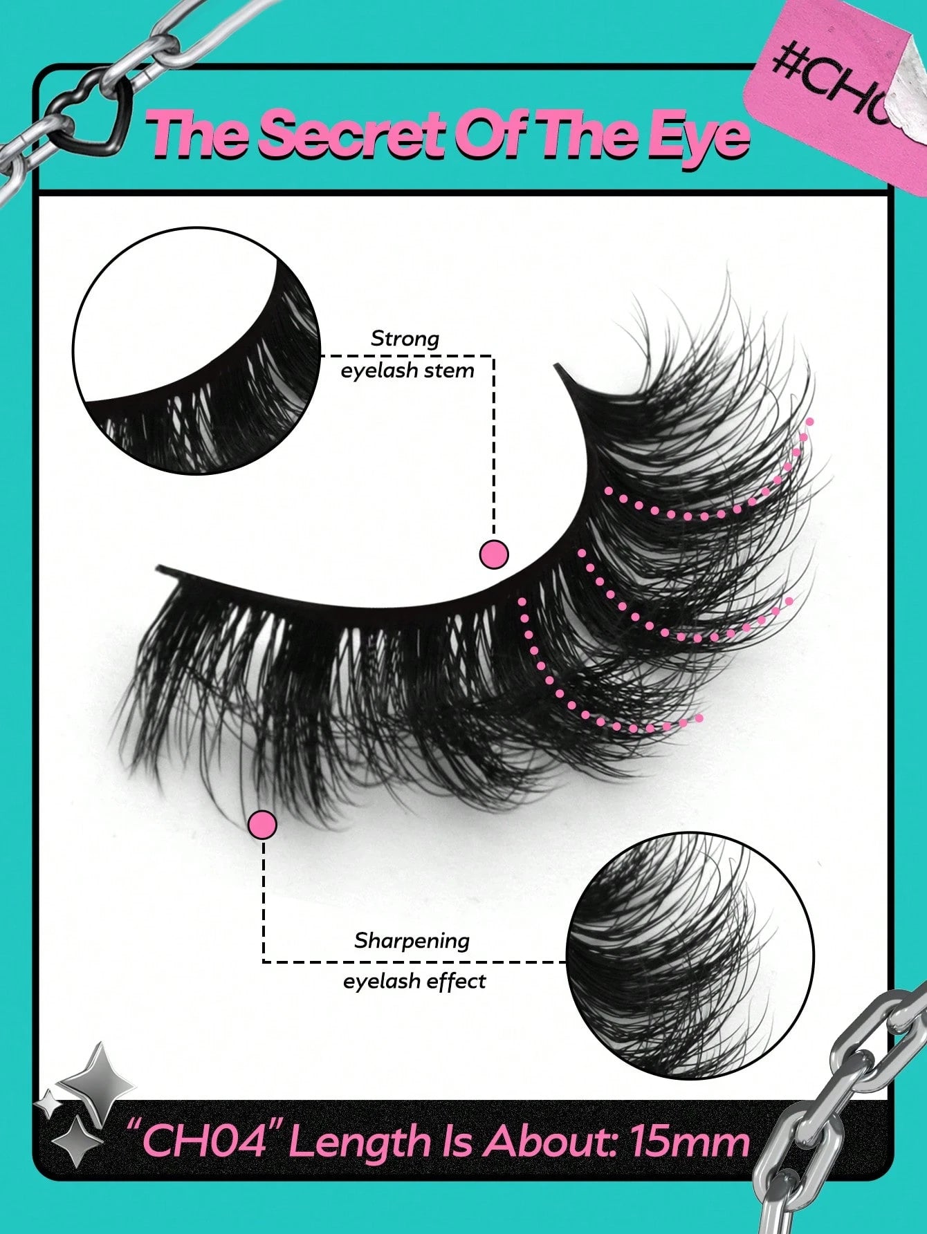 GROINNEYA 5 Pairs False Eyelashes Cat Eye Lashes Manga Lashes Faux Mink Eyelashes Natural Long Winged End Eye Elongated Eyelashes Faux Cils Eyelashes Extension (CH04)