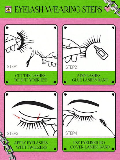 GROINNEYA Cat Eye Lashes 5 Pairs Faux Mink Eyelashes Fox Eye Lashes Winged Lashes Natural Look Wispy Mink Eyelashes Full Strip Lashes Makeup(3DMAO-09)