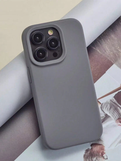 Grooved Button High-Quality Liquid Silicone Mobile Phone Case Compatible With IPhone 17 16 15 14 13 12 11 Pro Max Soft Waxy Eraser Feel Skin Friendly