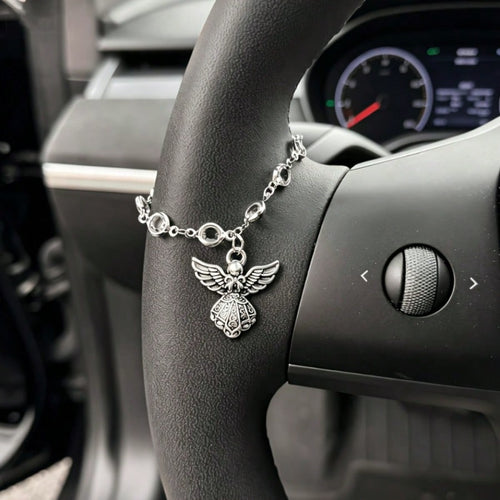 Guardian Angel Pendant Car Interior Pendant Charm Wings Car Steering Wheel Chain