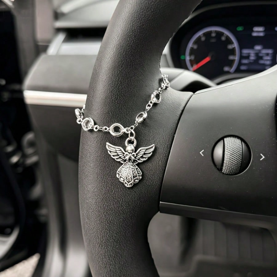 Guardian Angel Pendant Car Interior Pendant Charm Wings Car Steering Wheel Chain