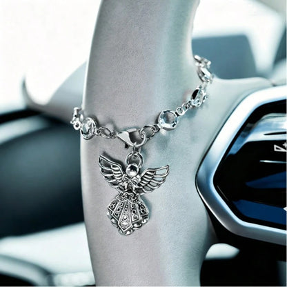 Guardian Angel Pendant Car Interior Pendant Charm Wings Car Steering Wheel Chain