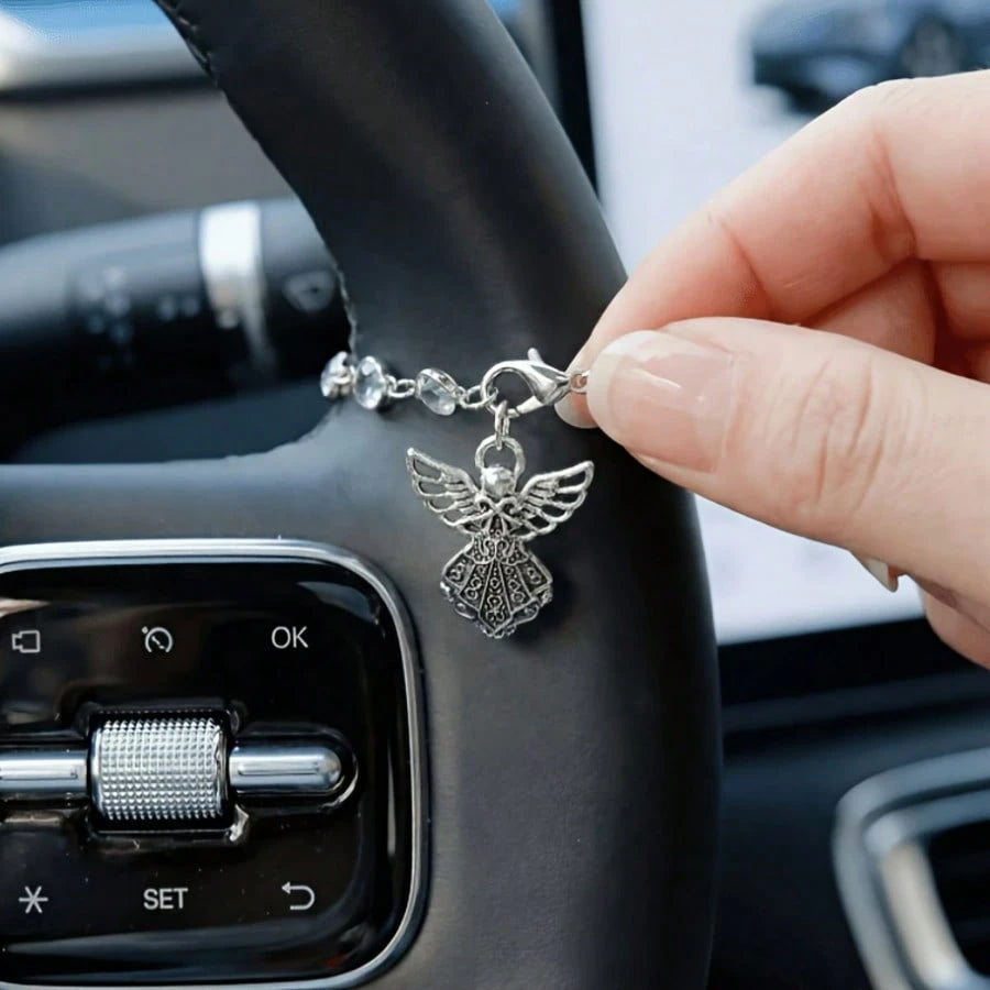 Guardian Angel Pendant Car Interior Pendant Charm Wings Car Steering Wheel Chain