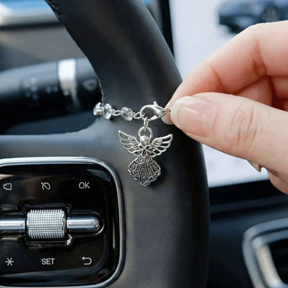 Guardian Angel Pendant Car Interior Pendant Charm Wings Car Steering Wheel Chain