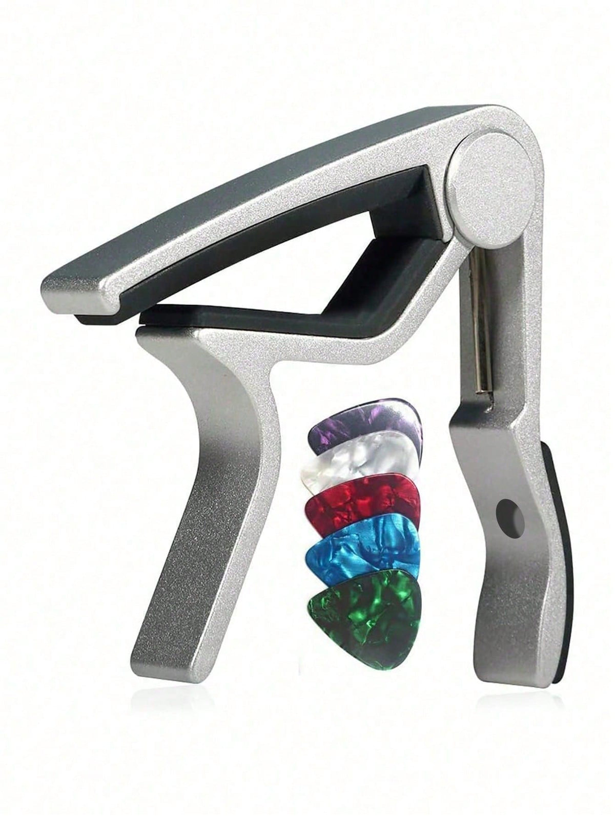 Guitar Capo For Acoustic & Electric Guitars- Professional Adjustable Spring-Loaded Clamp For Guitarists & Musicians- Perfect For Live Performances, Studio Recording & Practice- Includes Bonus 5-Pie