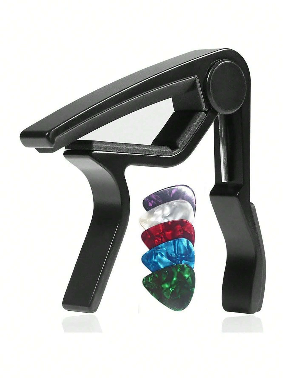 Guitar Capo For Acoustic & Electric Guitars- Professional Adjustable Spring-Loaded Clamp For Guitarists & Musicians- Perfect For Live Performances, Studio Recording & Practice- Includes Bonus 5-Pie