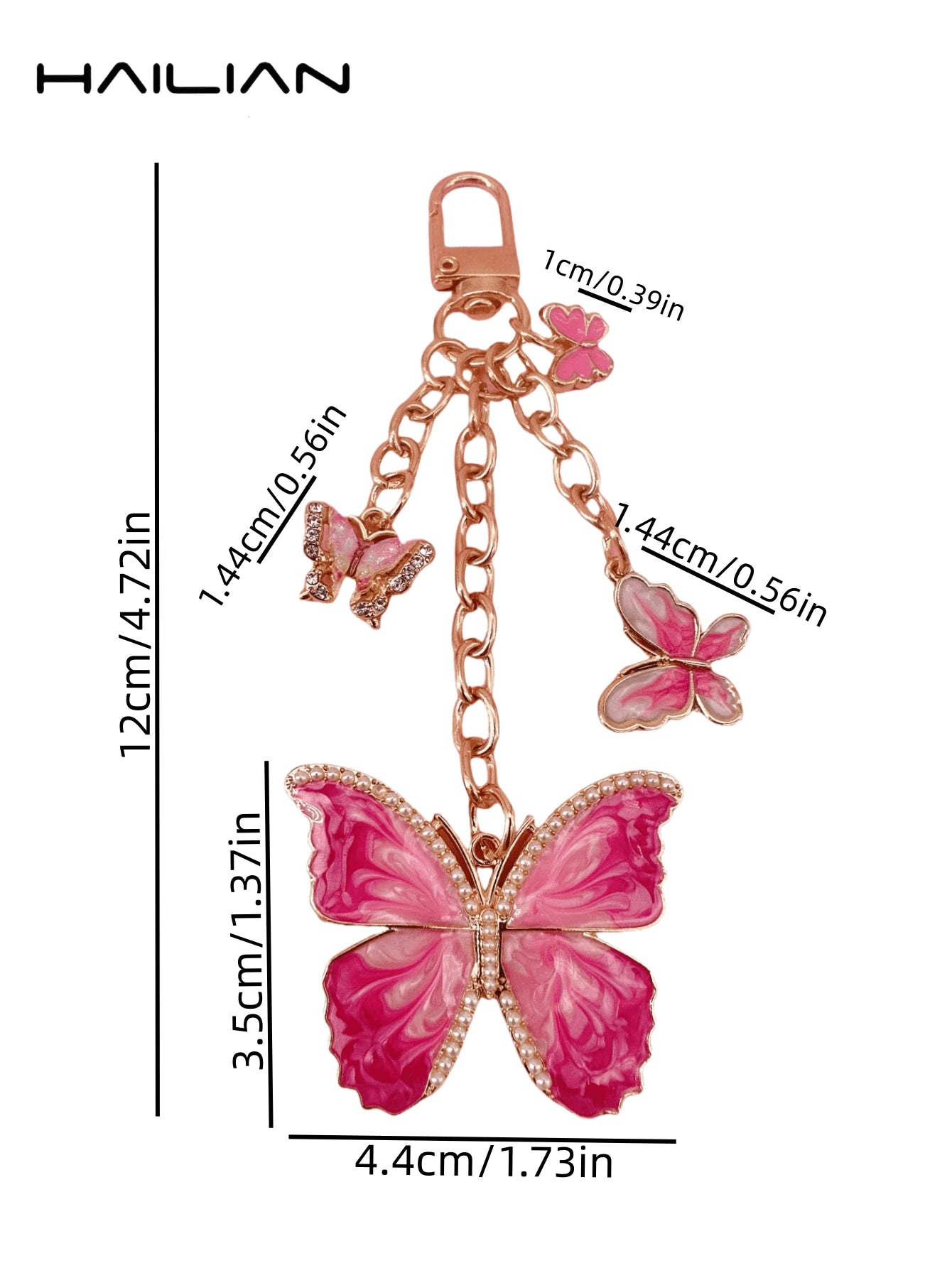 HAILIAN This Metal Chain Pendant Is Made Of Alloy Material, With A Butterfly Design. There Are Various Styles Available, Including Gradient Butterfly, Pearl Butterfly, And Rhinestone Butterfly. It Can