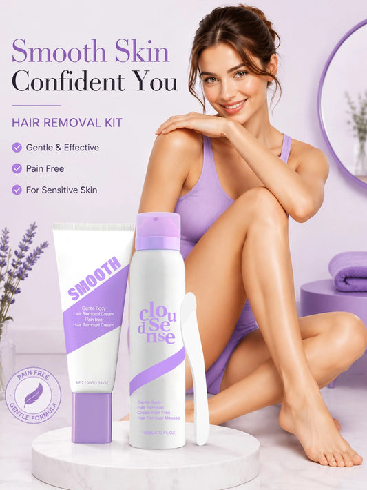 Hair Removal Kit (Hair Removal Spray+Hair Removal Cream+Scraper*1)- Waxing Kit- Body Hair Removal Kit- Permanent Depilatory Cream- Men Women Unisex, Practical Personal Care Home Daily Use & Holida