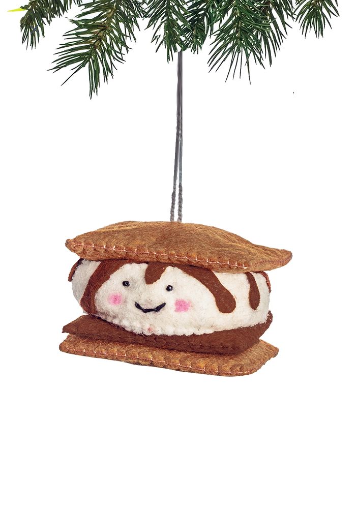 Hand-Sewn Felt S'more Christmas Ornament - Ben's Garden