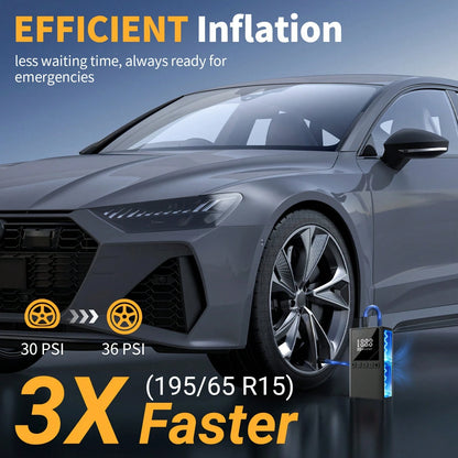 Handheld Wireless Inflation Pump, Digital Air Injector, Bicycle, Car, Motorcycle, Wireless Air Compressor (Digital Display), Equipped With Three Types Of Air Nozzles, With Digital Dual Values Display