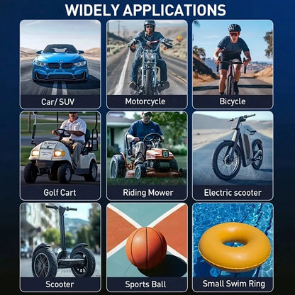 Handheld Wireless Inflation Pump, Digital Air Injector, Bicycle, Car, Motorcycle, Wireless Air Compressor (Digital Display), Equipped With Three Types Of Air Nozzles, With Digital Dual Values Display