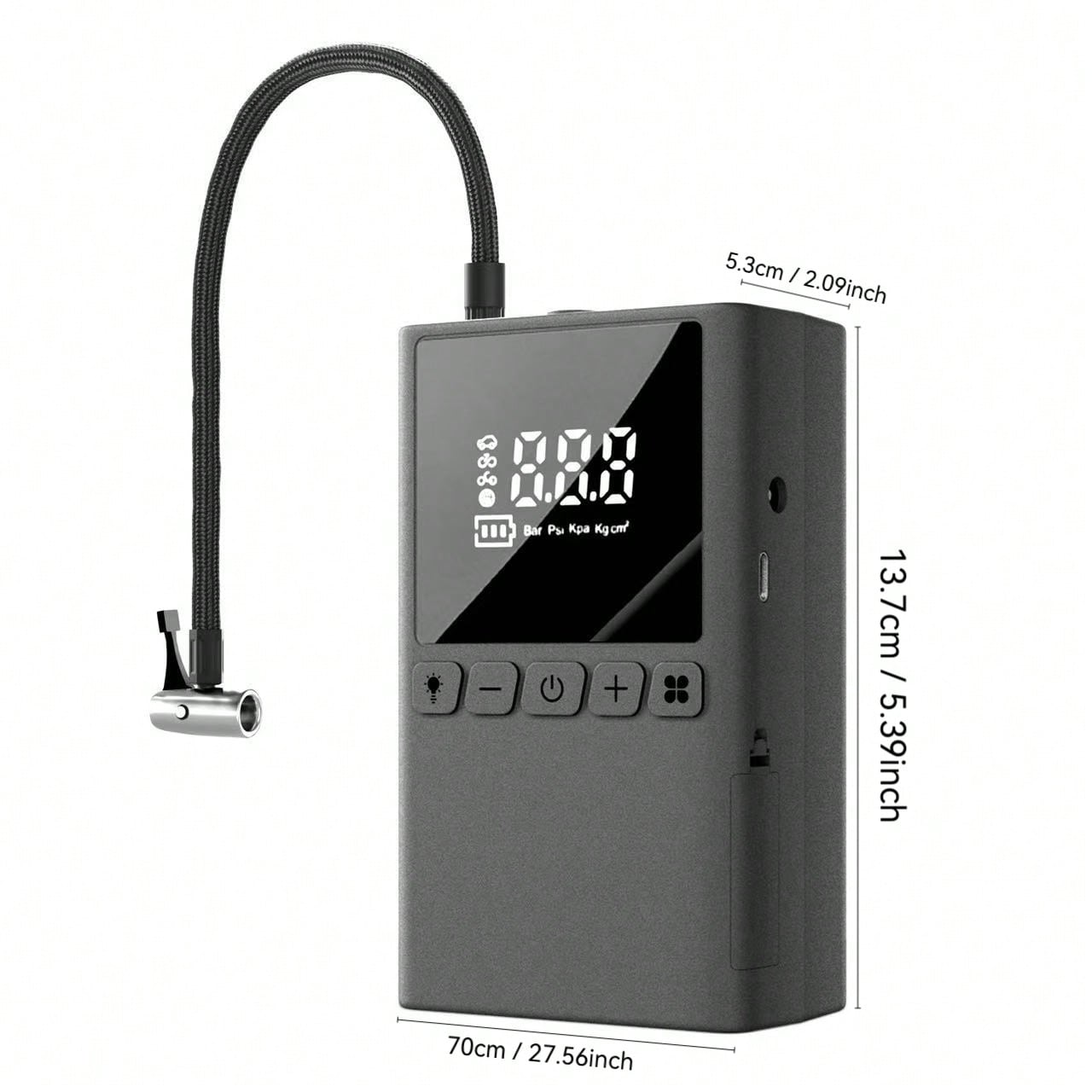 Handheld Wireless Inflation Pump, Digital Air Injector, Bicycle, Car, Motorcycle, Wireless Air Compressor (Digital Display), Equipped With Three Types Of Air Nozzles, With Digital Dual Values Display