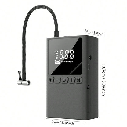 Handheld Wireless Inflation Pump, Digital Air Injector, Bicycle, Car, Motorcycle, Wireless Air Compressor (Digital Display), Equipped With Three Types Of Air Nozzles, With Digital Dual Values Display
