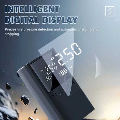 Handheld Wireless Inflation Pump, Digital Air Injector, Bicycle, Car, Motorcycle, Wireless Air Compressor (Digital Display), Equipped With Three Types Of Air Nozzles, With Digital Dual Values Display