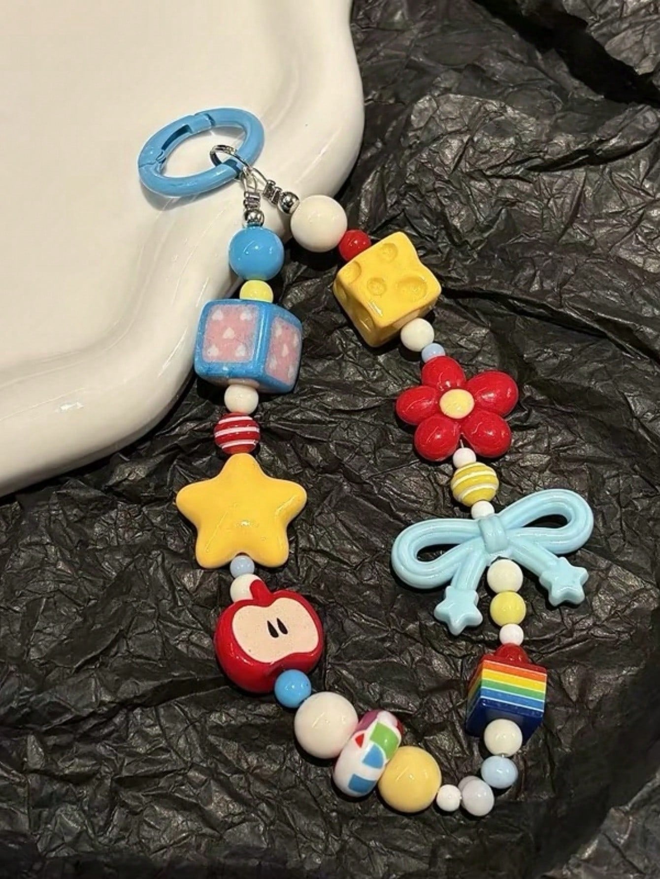 Handmade Cellphone Lanyard With Colorful Bowknot, Dopamine Design, DIY Beaded Camera Strap, Phone Anti-Lost Rope, Earbud Pouch, Bag Pendant, For Teen Girls, Original Design