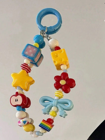 Handmade Cellphone Lanyard With Colorful Bowknot, Dopamine Design, DIY Beaded Camera Strap, Phone Anti-Lost Rope, Earbud Pouch, Bag Pendant, For Teen Girls, Original Design