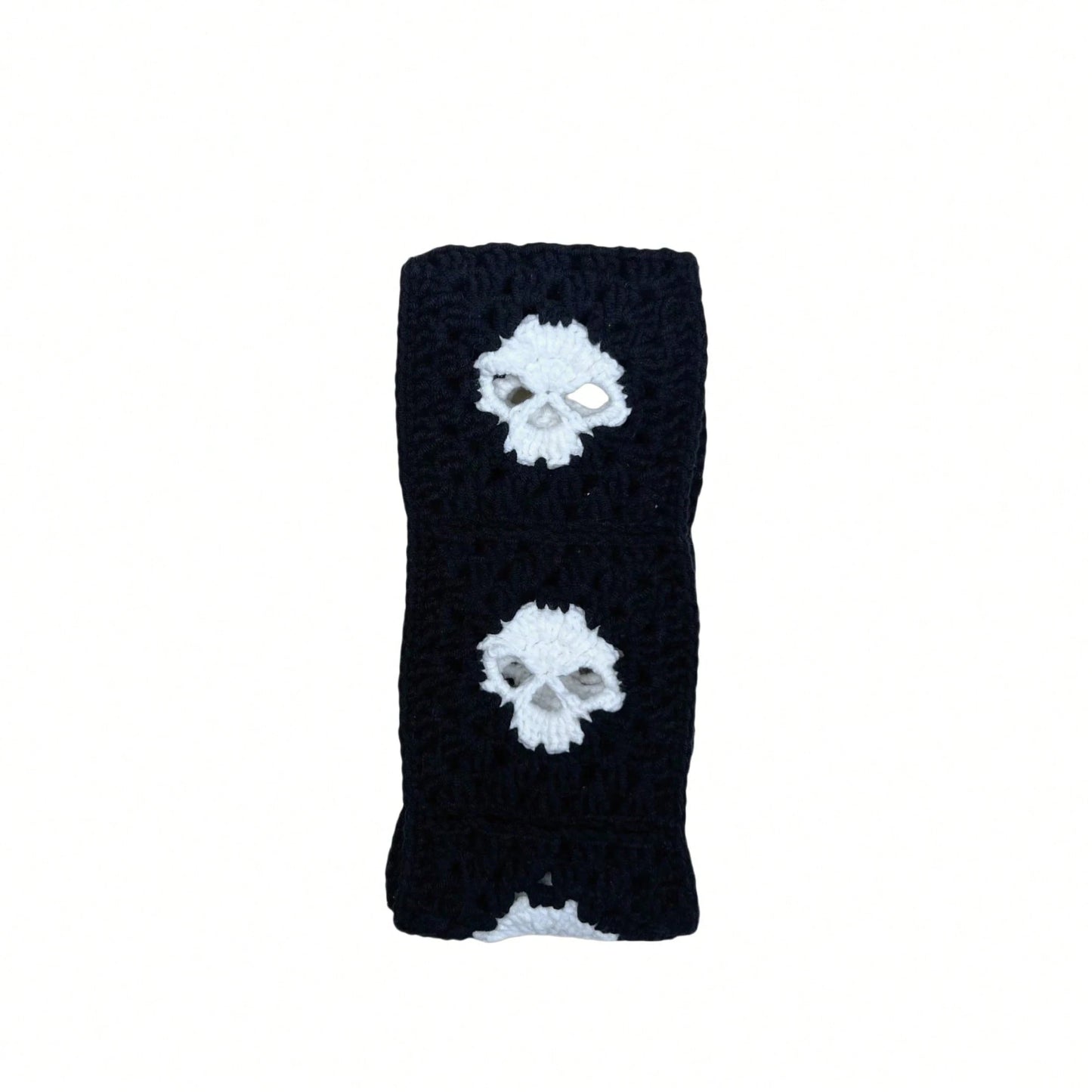 Handmade Crochet Skull Granny Square Car Steering Wheel Covers Universal 14-15 Inch For Women And Men