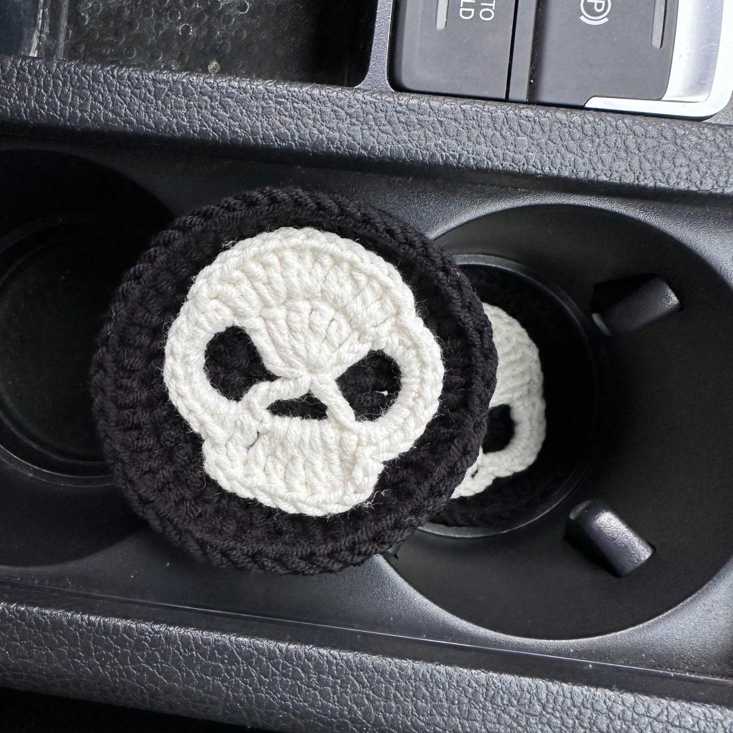 Handmade Crochet Skull Granny Square Car Steering Wheel Covers Universal 14-15 Inch For Women And Men