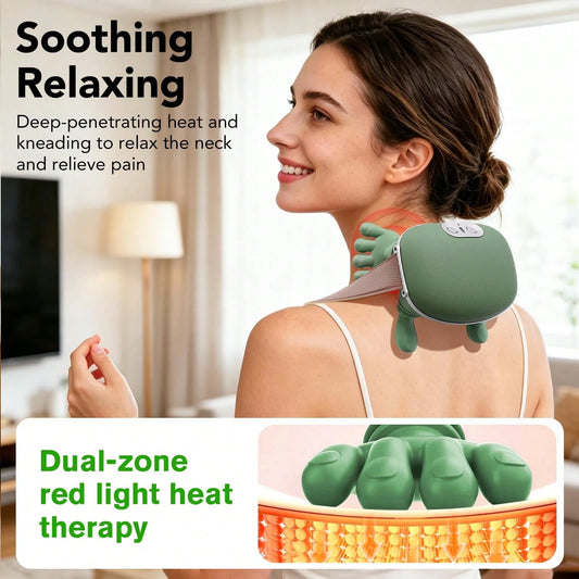 HanTai Neck Massager, Electric Neck And Back Massager With Heat, Simulated Human Hand Design Shoulder Neck Massage For Pain Relief And Deep Tissue, Massage 4D Kneading, Gifts For Men Women