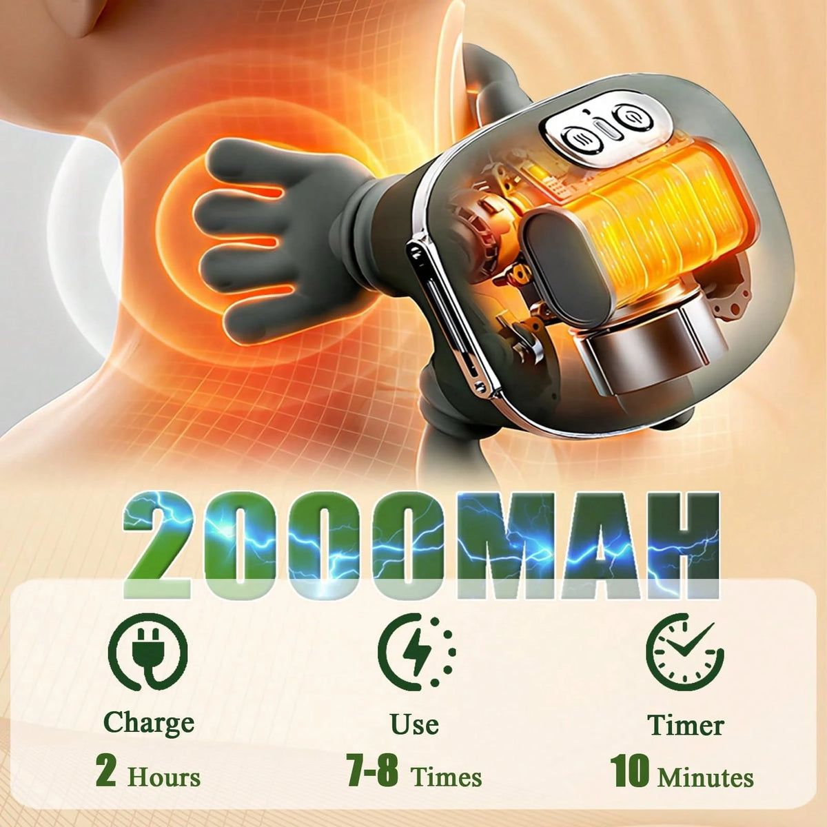 HanTai Neck Massager, Electric Neck And Back Massager With Heat, Simulated Human Hand Design Shoulder Neck Massage For Pain Relief And Deep Tissue, Massage 4D Kneading, Gifts For Men Women