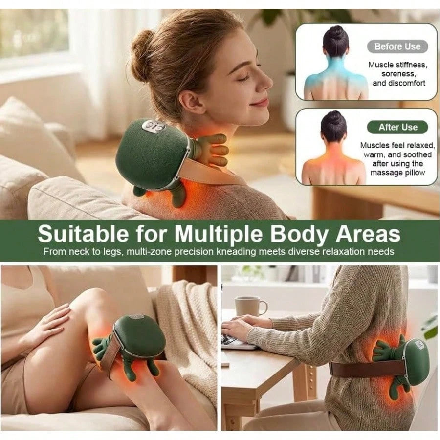 HanTai Neck Massager, Electric Neck And Back Massager With Heat, Simulated Human Hand Design Shoulder Neck Massage For Pain Relief And Deep Tissue, Massage 4D Kneading, Gifts For Men Women