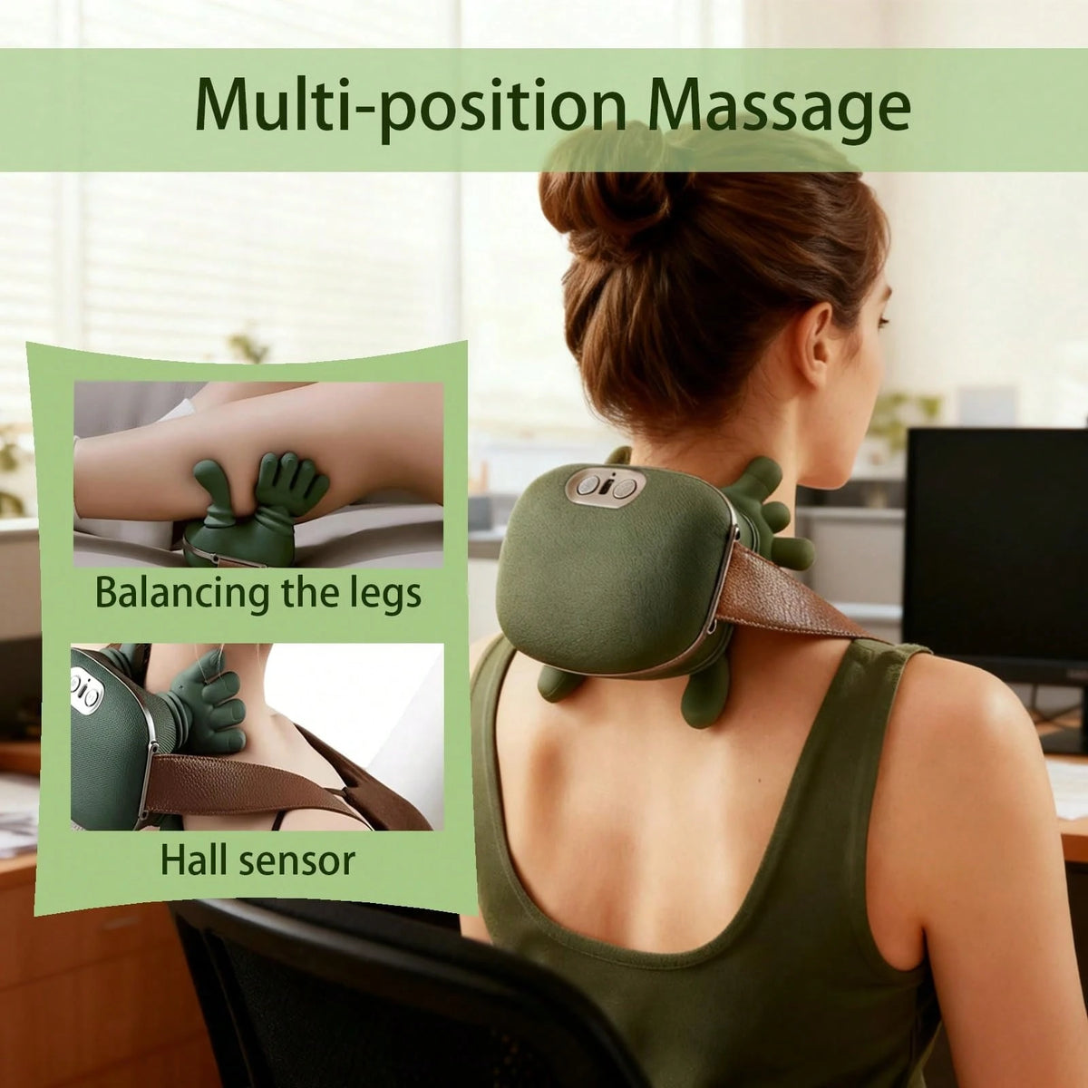 HanTai Neck Massager, Electric Neck And Back Massager With Heat, Simulated Human Hand Design Shoulder Neck Massage For Pain Relief And Deep Tissue, Massage 4D Kneading, Gifts For Men Women