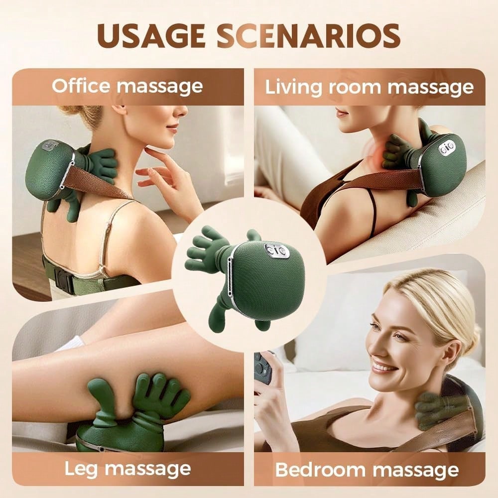 HanTai Neck Massager, Electric Neck And Back Massager With Heat, Simulated Human Hand Design Shoulder Neck Massage For Pain Relief And Deep Tissue, Massage 4D Kneading, Gifts For Men Women