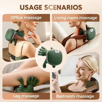 HanTai Neck Massager, Electric Neck And Back Massager With Heat, Simulated Human Hand Design Shoulder Neck Massage For Pain Relief And Deep Tissue, Massage 4D Kneading, Gifts For Men Women