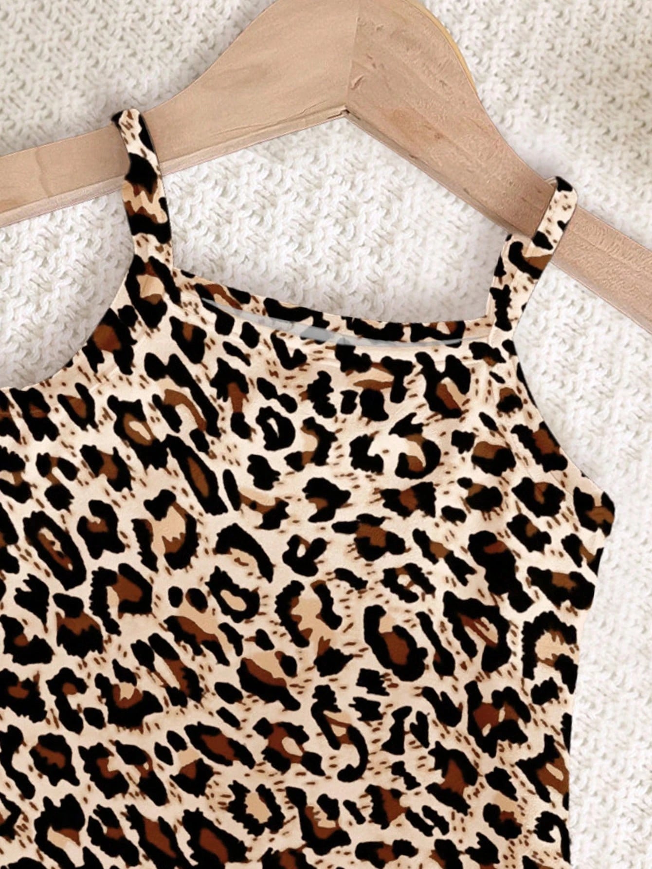 Happikins Cute Retro Classic Leopard Print Dress, Baby Girl Casual Sleeveless Snug Fit Dress, Suitable For Summer